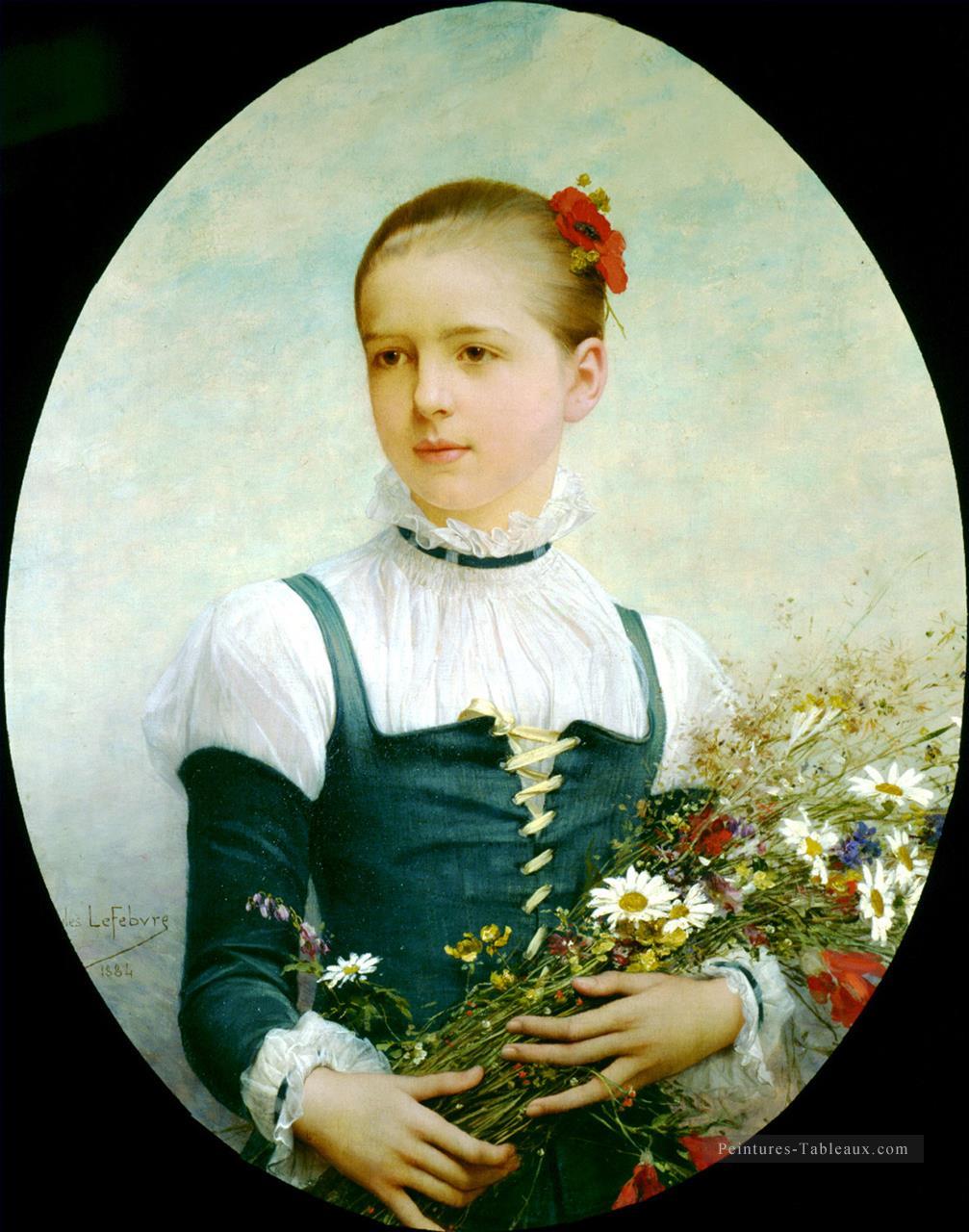 Portrait d’Edna Barger du Connecticut 1884 Jules Joseph Lefebvre Peintures à l'huile